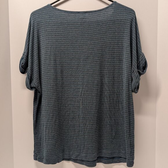 CAbi #4008 Groove Tee in Teal Stripe - Picture 4 of 14